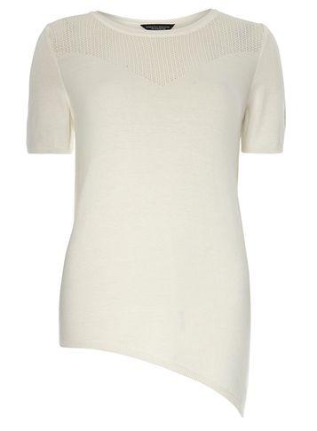 Dorothy Perkins Stone Asymmetric Pointelle Tee