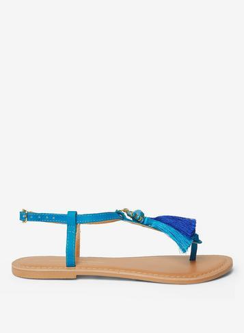 Dorothy Perkins Blue Marbella Tassel Sandals