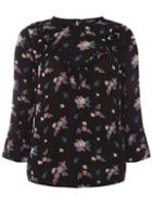 Dorothy Perkins Multi Coloured Floral Print V-ruffle Front Top