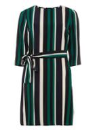 Dorothy Perkins Multi Coloured Stripe Tie Waist Belt Shift Dress