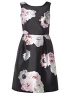 Dorothy Perkins *luxe Black Rose Print Prom Dress
