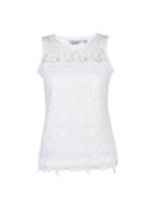 Dorothy Perkins Petite Ivory Lace Shell Top