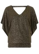 Dorothy Perkins *billie & Blossom Tall Gold Batwing Ity Top