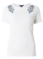 Dorothy Perkins Ivory Floral Embroidered T-shirt