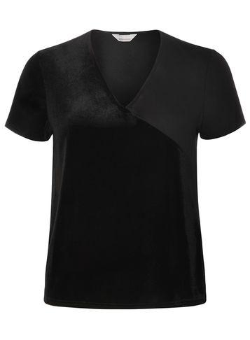 Dorothy Perkins Petite Black Velvet Mix T-shirt
