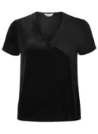 Dorothy Perkins Petite Black Velvet Mix T-shirt