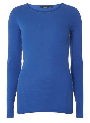 Dorothy Perkins Cobalt Long Sleeve Crew Neck Top