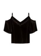 Dorothy Perkins *girls On Film Black Velvet Lace Trim Camisole Top