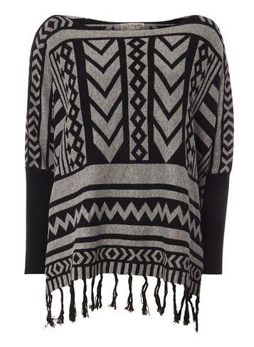 Dorothy Perkins *voulez Vous Grey Split Neck Poncho