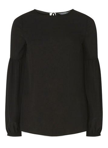 Dorothy Perkins *tall Black Balloon Sleeve Blouse
