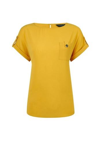 Dorothy Perkins Yellow Button Pocket T-shirt
