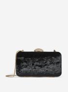 Dorothy Perkins Black Diamante Clasp Box Clutch Bag