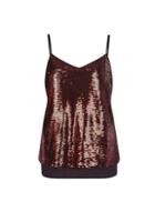 Dorothy Perkins Chocolate Sequin Detail Camisole Top