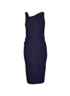 *luxe Navy Manipulate Crepe Bodycon Dress