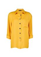 Dorothy Perkins Yellow Linen Gold Button Shirt