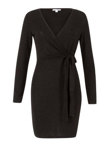 Dorothy Perkins *blue Vanilla Black Tie Wrap Dress