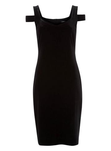 Dorothy Perkins *roman Originals Black Velvet Bardot Dress