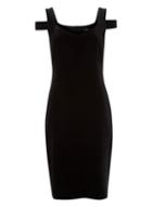 Dorothy Perkins *roman Originals Black Velvet Bardot Dress