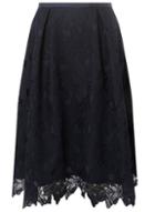 *luxe Navy Lace Midi Skater Skirt