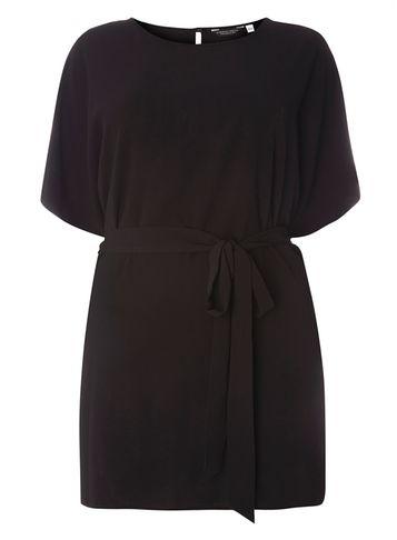 Dorothy Perkins Dp Curve Black Self Tie Tunic