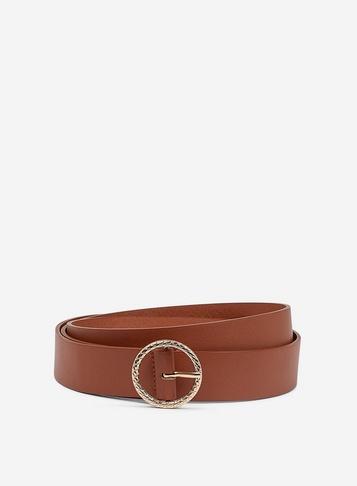 Dorothy Perkins Tan Curve Engraved Circle Belt