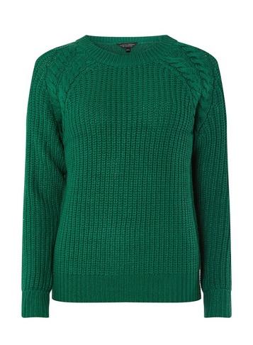 Dorothy Perkins Green Cable Shoulder Jumper