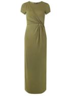 Dorothy Perkins Khaki Jersey Knot Front Maxi Dress