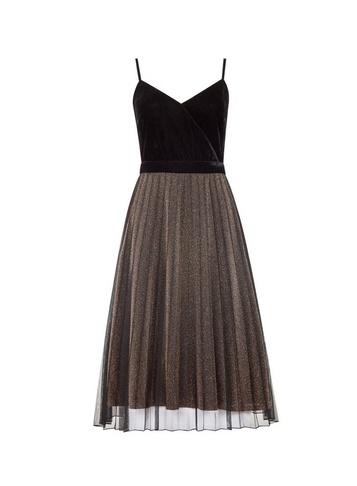 *luxe Black Velvet Sparkle Cami Dress