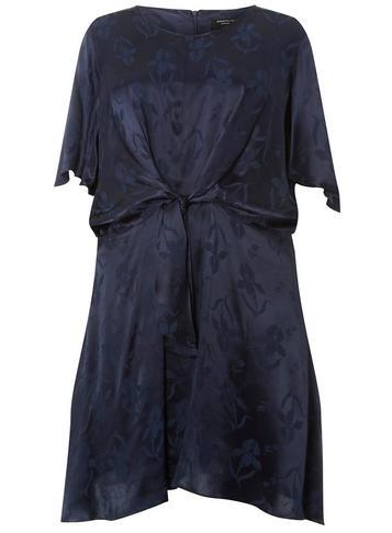 Dorothy Perkins *dp Curve Navy Jacquard Manipulated Skater Dress