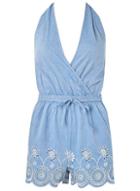 Dorothy Perkins *chambray Broderie Playsuit