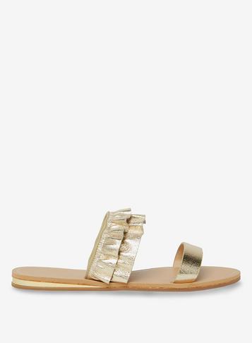 Dorothy Perkins Gold Frills Comfort Mules