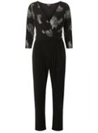 Dorothy Perkins *billie & Blossom Black Feather Wrap Jumpsuit