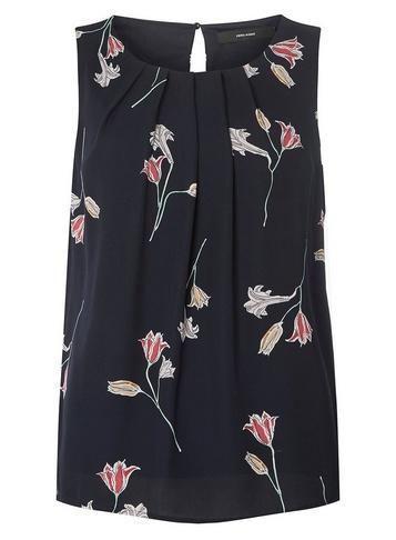 *vero Moda Navy Floral Print Top