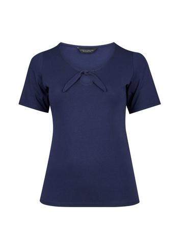 Dorothy Perkins *dp Curve Navy Tie Front Top
