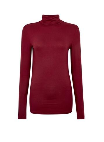 Dorothy Perkins *tall Burgundy High Neck Top