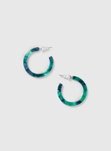 Dorothy Perkins Green Mini Marble Hoop Earrings
