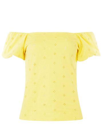 Dorothy Perkins Lemon Broiderie Bardot Top