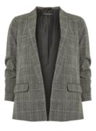 Dorothy Perkins Grey Checked Edge To Edge Jacket