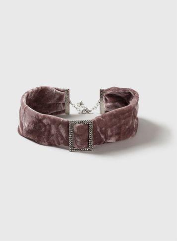 Dorothy Perkins Purple Velvet Choker Necklace