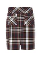 Dorothy Perkins Navy And Red Check A-line Skirt