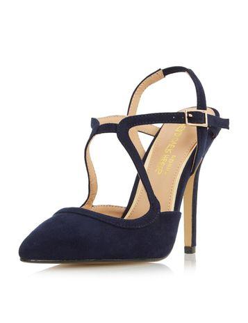 Dorothy Perkins *head Over Heels By Dune Navy 'caira' High Heel Shoes