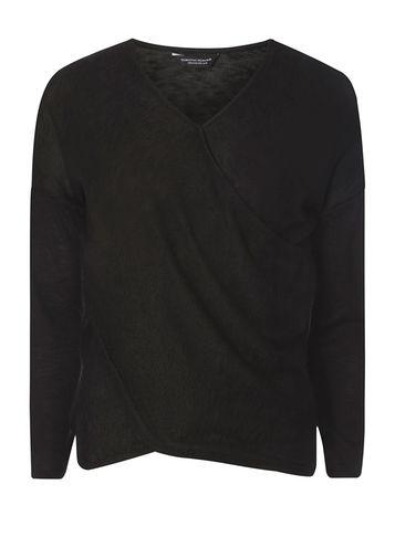 Dorothy Perkins Black Wrap Jersey Knitted Top