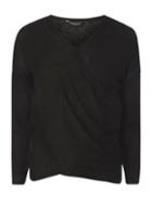 Dorothy Perkins Black Wrap Jersey Knitted Top