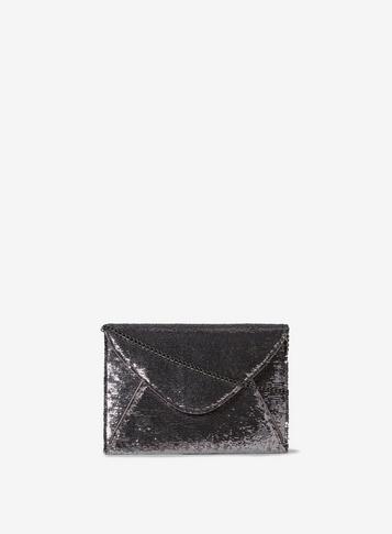 Dorothy Perkins Pewter Sequin Piped Clutch Bag