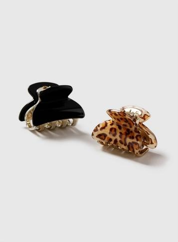 Dorothy Perkins Brown Leopard Print Hair Clips