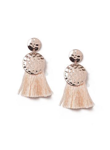 Dorothy Perkins Peach Rose Gold Look Tassel Earrings