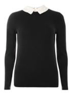 Dorothy Perkins Black Lace Collar Jumper