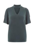 Dorothy Perkins Green Cold Shoulder Choker Top