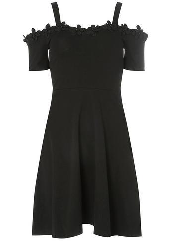 Dorothy Perkins Black Embellished Bardot Dress