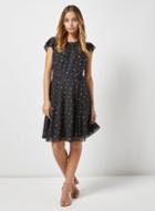 *billie & Blossom Petite Black Dragonfly Print Skater Dress